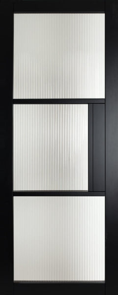 Berkeley Black 3 Pane with Reeded Glass