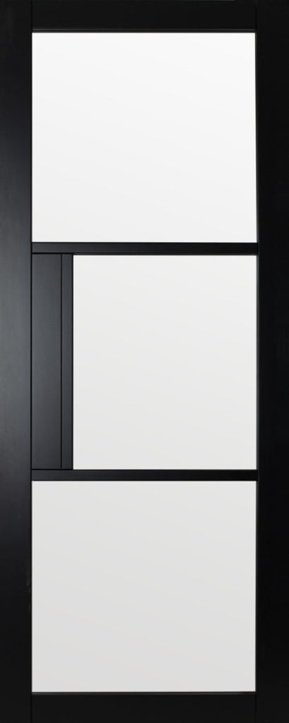Berkeley 3 Lite Clear Glass Premium Primed Black