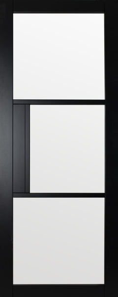 Berkeley 3 Lite Clear Glass Premium Primed Black