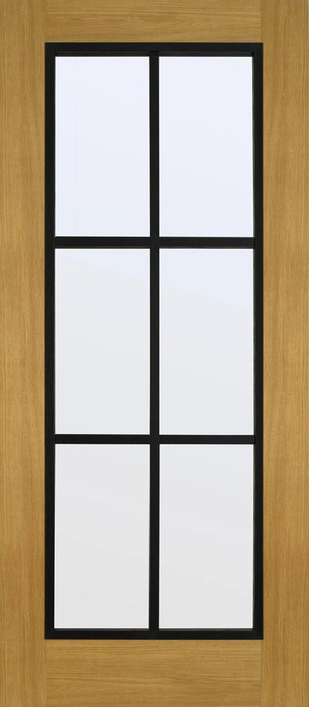 6 Lite Luxury Laminate Oak Clear Glass - Natural