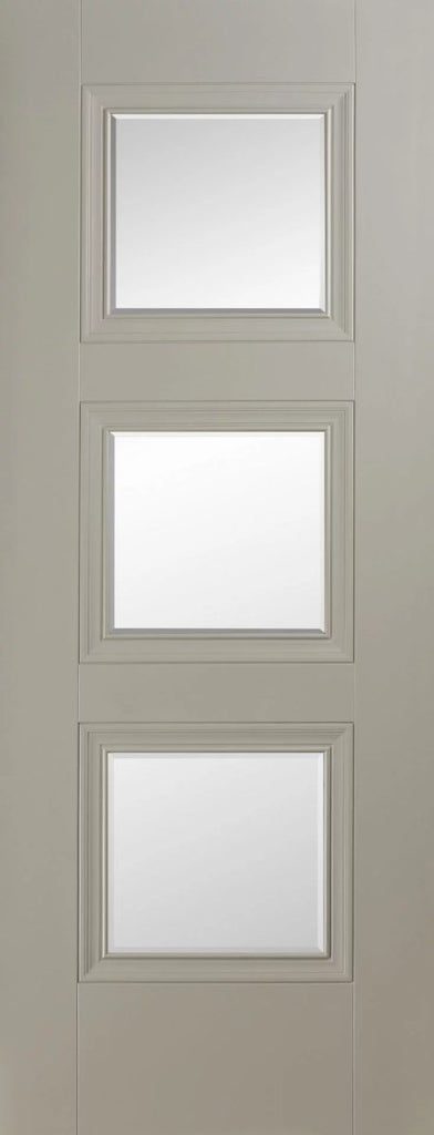 Vienna Silk Grey Premium Primed Clear Bevelled Glass