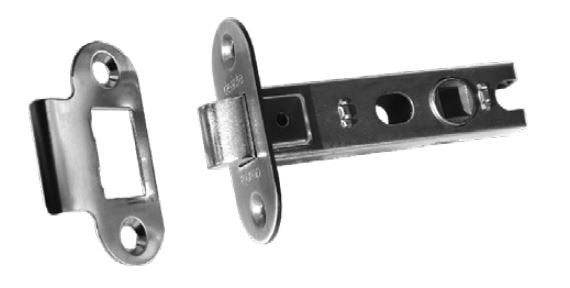 3" Tubular Latch with Radius Face in Chrome Plated